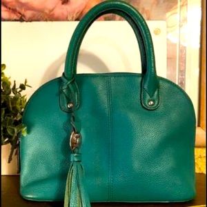 Gorgeous Tignanello teal leather handbag